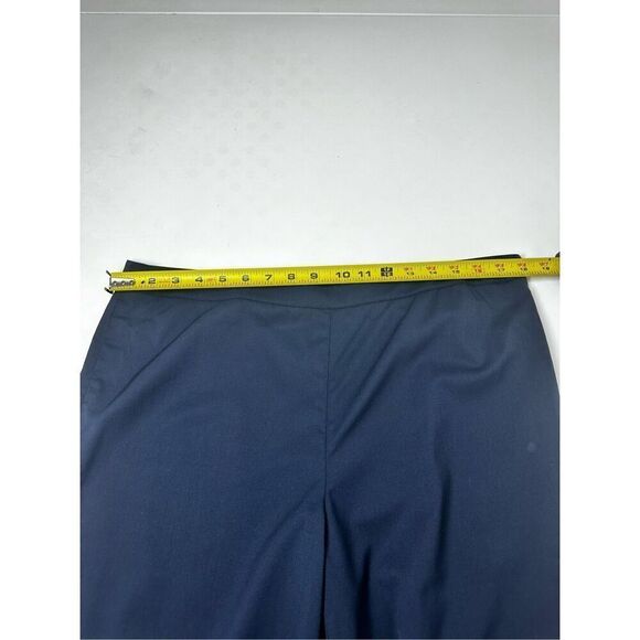 Lafayette 148 Sz 12 Straight Leg Dress Pants Navy Blue Side Zip Wool Blend *Note - Picture 14 of 16